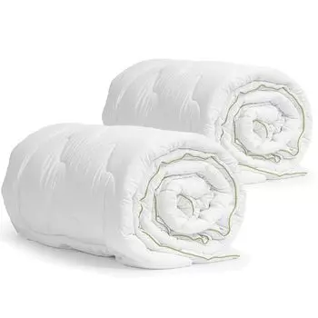 NYVI DreamScience Bamboo пуховое одеяло 240x220 см, комплект из 2 шт. - стеганое одеяло с бамбуковыми волокнами - приятное для кожи, дышащее, охлаждающее - бамбуковое одеяло идеально подходит для лета