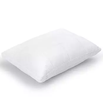 NYVI - Трехкамерная подушка Dreamscience 70x50 см - основа из вязкоэластичного микрогелевого полиэстера и белые перья - удивительно мягкий чехол из хлопкового перкаля, белый