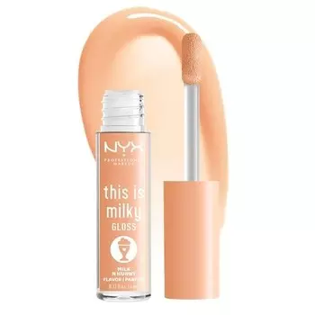 NYX PROFESSIONAL MAKEUP Блеск для губ This Is Milky Gloss с 12-часовым увлажнением Vegan Milk & Hunny, 0,13 жидких унции