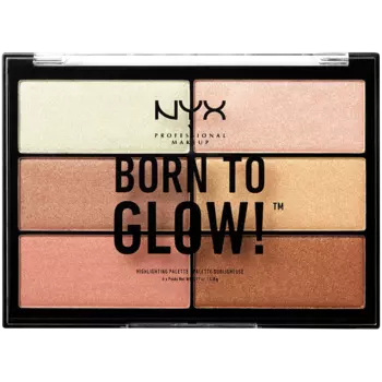 NYX Professional Makeup Born To Glow Highlighting Palette бордовая палетка хайлайтеров для лица, 5,4 г