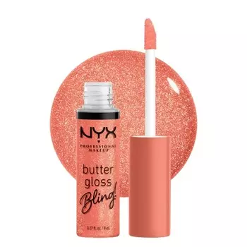 NYX PROFESSIONAL MAKEUP Butter Gloss Bling Lip Gloss Нелипкий и блестящий веганский макияж губ стекает