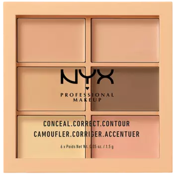 NYX Professional Makeup Conceal, Correct, Contour палетка светлых консилеров для лица, 1,5 г
