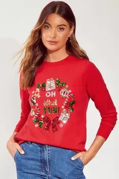 О, какой забавный рождественский свитер Friends Like These, красный