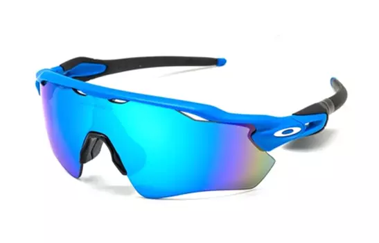 Oakley Солнцезащитные очки неправильной формы из TR/Memory Plastic, унисекс, черно-синие