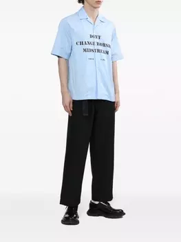 OAMC полосатая рубашка с надписью, синий