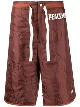 OAMC стеганые шорты с вышитым логотипом, оранжевый