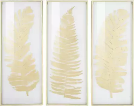 Объект декора стен Leonique, декор стен, с красивыми мотивами листьев, гостиная 31х77х2 см, цвет goldfarben