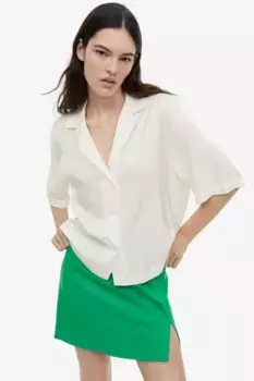 Объемная блуза из вискозы H&M, белый