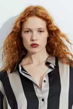 Объемная блузка H&M, бежевый