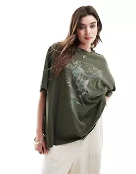 Объемная футболка ASOS DESIGN с неподвластным времени рисунком рифлей размытого угля