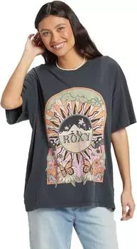 Объемная футболка-бойфренд с Cosmic Window Roxy, цвет Anthracite