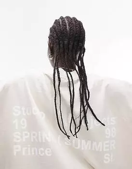 Объемная футболка цвета овсяного меланжа Topshop coord premiumgraphic studio