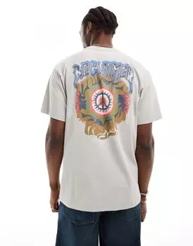 Объемная футболка Reclaimed Vintage с каменным графическим принтом со скейтерской спиной