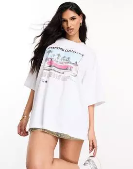 Объемная футболка с графическим принтом ASOS DESIGN Weekend Collective Las Vegas