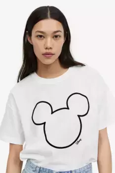 Объемная футболка с принтом H&M, белый