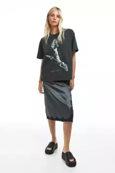 Объемная футболка с принтом H&M, черный