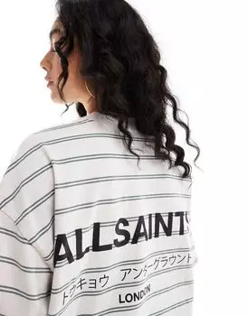 Объемная футболка в белую полоску AllSaints Underground эксклюзивно для ASOS