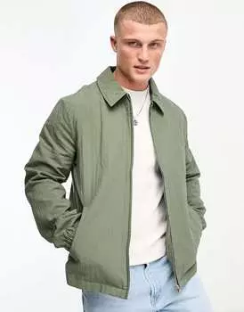 Объемная легкая куртка Харрингтон с фактурной текстурой цвета хаки ASOS DESIGN