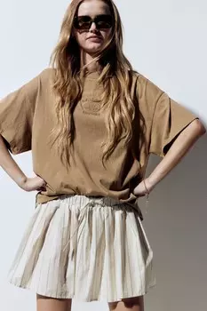 Объемная мини-юбка H&M, белый