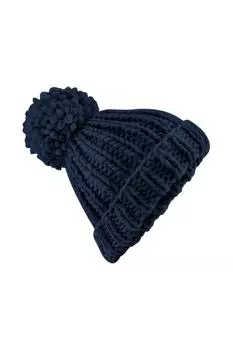 Объемная шапка ручной вязки Beechfield, темно-синий