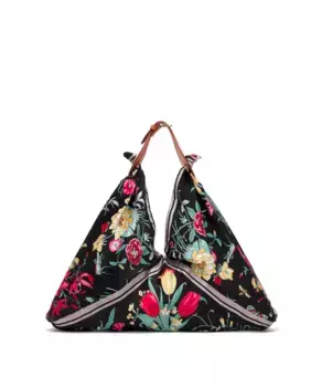 Объемная сумка через плечо из черной атласной шарфовой ткани Danniro, черный