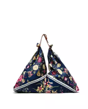 Объемная сумка через плечо из темно-синего атласного атласа Danniro