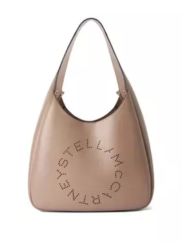 Объемная сумка через плечо с логотипом Stella McCartney, коричневый
