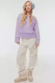 Объемная толстовка H&M, фиолетовый
