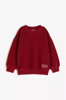 Объемная толстовка из флиса H&M, красный