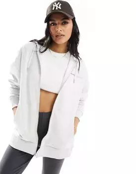 Объемная толстовка на молнии с логотипом ASOS Weekend Collective серого цвета