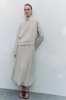Объемная юбка-баллон ZARA, экрю