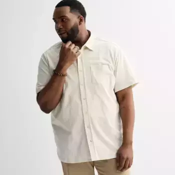 Объемная вязаная рубашка Big & Tall Sonoma Goods For Life, бежевый