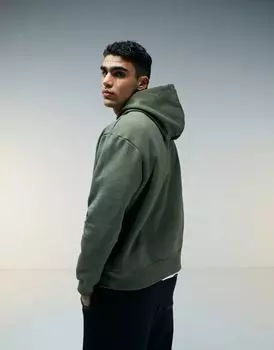 Объемное худи цвета хаки оверсайз ASOS