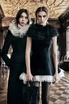 Объемное мини-платье из тюля ZARA, черный