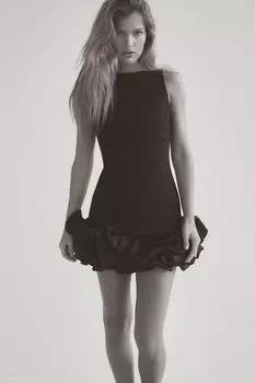 Объемное платье-комбинезон ZARA, черный