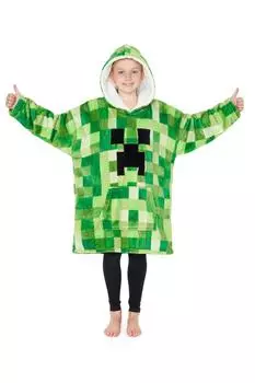 Объемное пончо с капюшоном Minecraft, зеленый