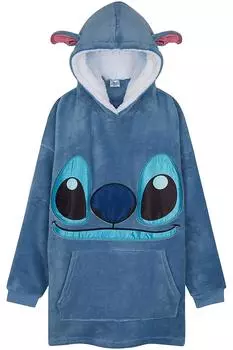 Объемное пончо с капюшоном Stitch Ohana Disney, синий