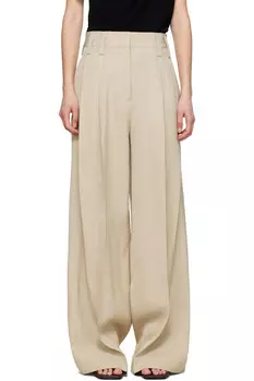 Объемные плиссированные брюки Jil Sander, бежевый