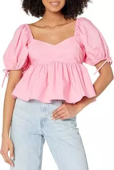 Объемные рукава с завязками на бретельках English Factory, розовый