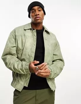 Объемный бомбер цвета хаки ASOS DESIGN