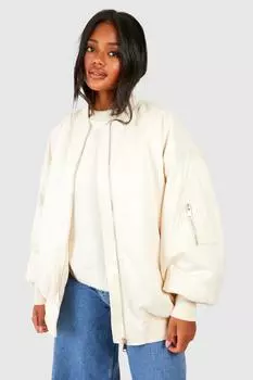 Объемный бомбер из искусственной замши boohoo, белый