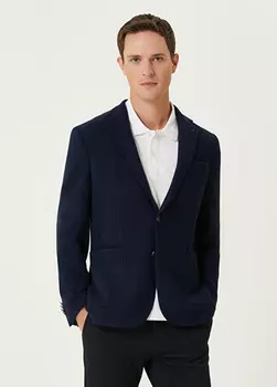 Объемный фактурный пиджак Beymen Club, синий