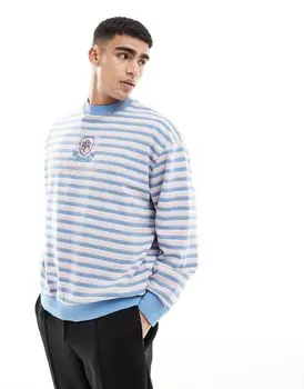 Объемный фактурный свитшот в разноцветные полоски ASOS DESIGN