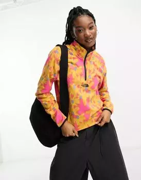 Объемный флисовый свитер с половиной молнии The North Face Glacier желтого цвета с цветочным принтом эксклюзивно для ASOS