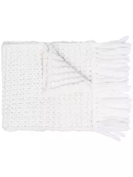 Объемный шарф с вышитым логотипом FENDI, белый