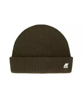 Объемный шерстяной кардиган в рубчик в рыбацкую клетку K-Way, зеленый