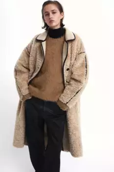 Объемный свитер H&M, бежевый