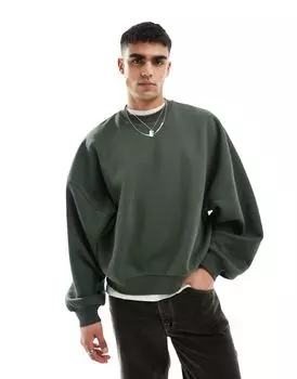 Объемный свитшот цвета хаки ASOS DESIGN Extreme