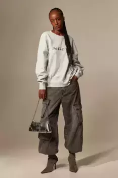 Объемный свитшот с мотивом H&M, серый