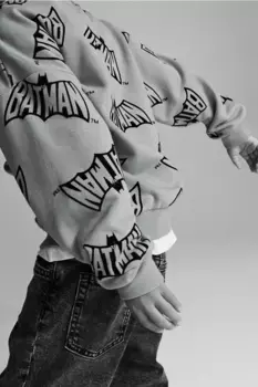 Объемный свитшот с принтом H&M, оранжевый